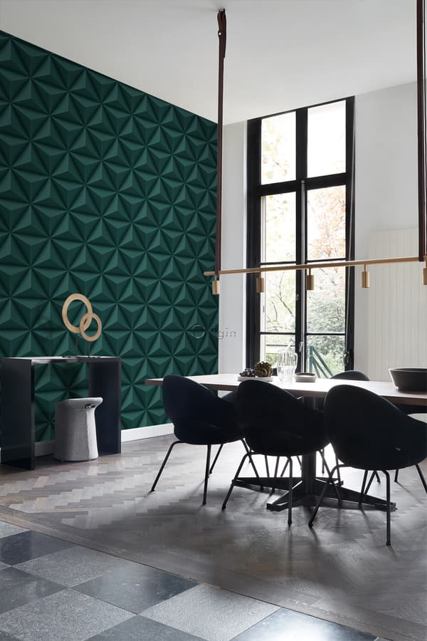 Origin Wallcoverings tapet 3D grafik benzinblåt 0,53 x 10,05 m
