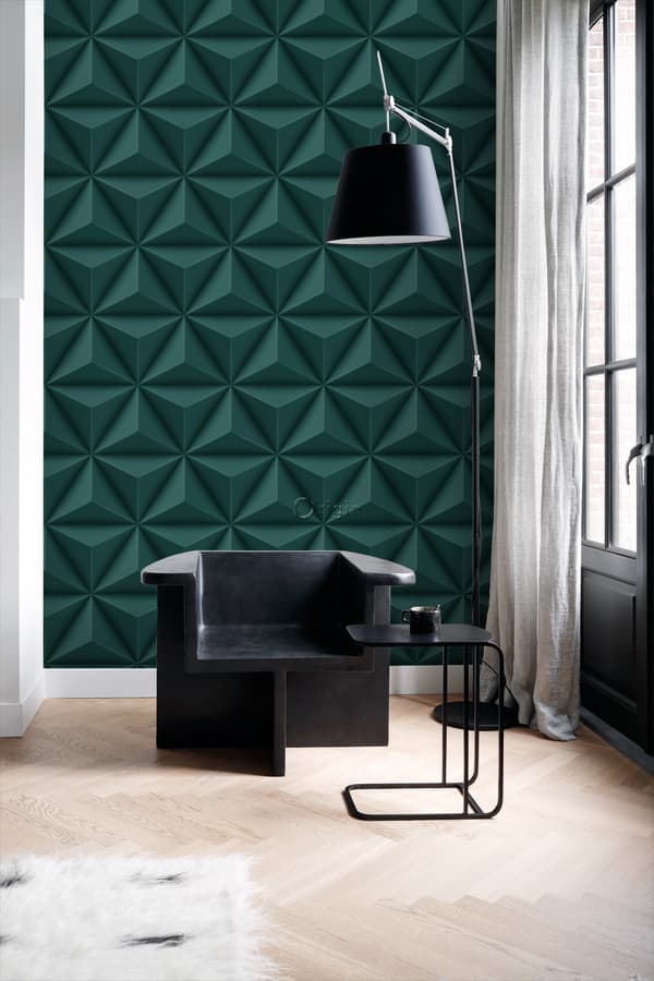 Origin Wallcoverings tapet 3D grafik benzinblåt 0,53 x 10,05 m