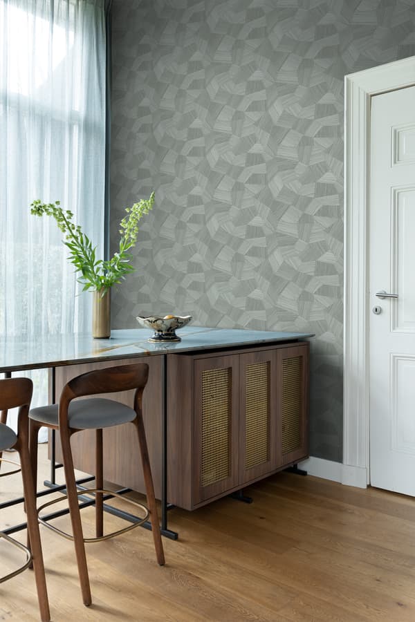 Origin Wallcoverings tapet tredimensionell grafik blågrå 0.53 x 10.05 m