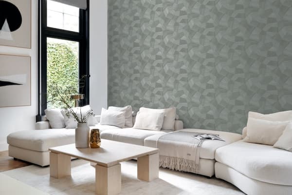 Origin Wallcoverings tapet tredimensionell grafik blågrå 0.53 x 10.05 m