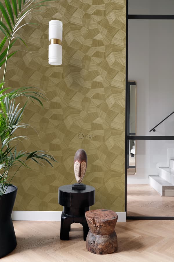 Origin Wallcoverings tapet 3D grafik guld 0.53 x 10.05 m