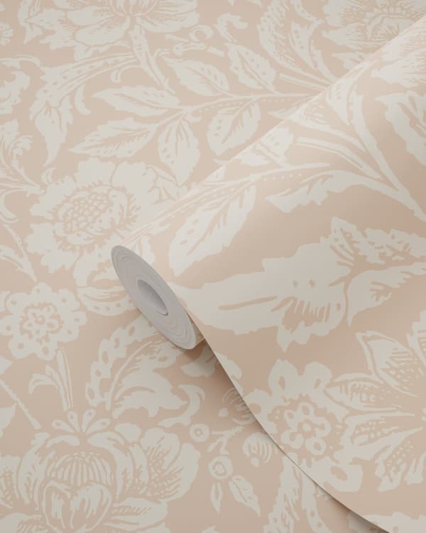 ESTAhome tapet vintage blomster terracotta pink 0.53 x 10.05 m