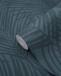 Miniatyrbild 7 av 7: ESTAhome tapet palmblad mörkblått 0.53 x 10.05 m