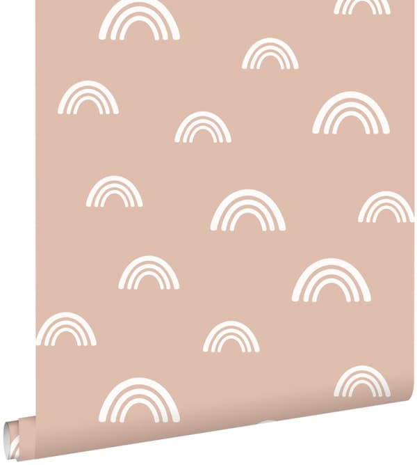 ESTAhome tapet regnbågar terrakotta rosa 0.53 x 10.05 m