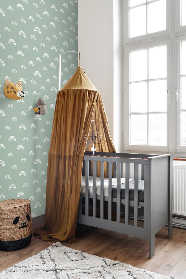 ESTAhome tapet regnbuer mintgrønt 0.53 x 10.05 m