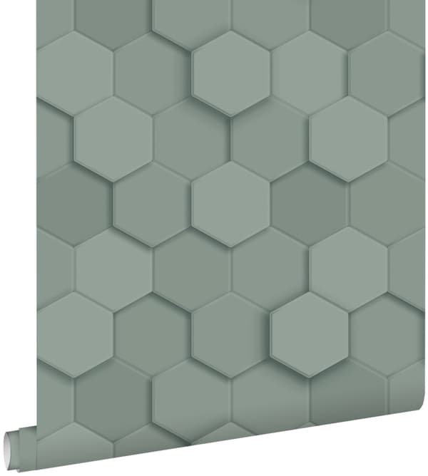 ESTAhome tapet 3d vaxkakemotiv grågrönt 50 x 900 cm
