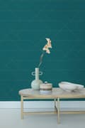 Miniatyrbillede 3 af 7: ESTAhome tapet grafiske linjer benzinblåt og guld 0,53 x 10,05 m