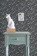 Miniatyrbild 3 av 8: ESTAhome tapet blommor mörkblått, syrénrosa och grågrönt 0.53 x 10.05 m