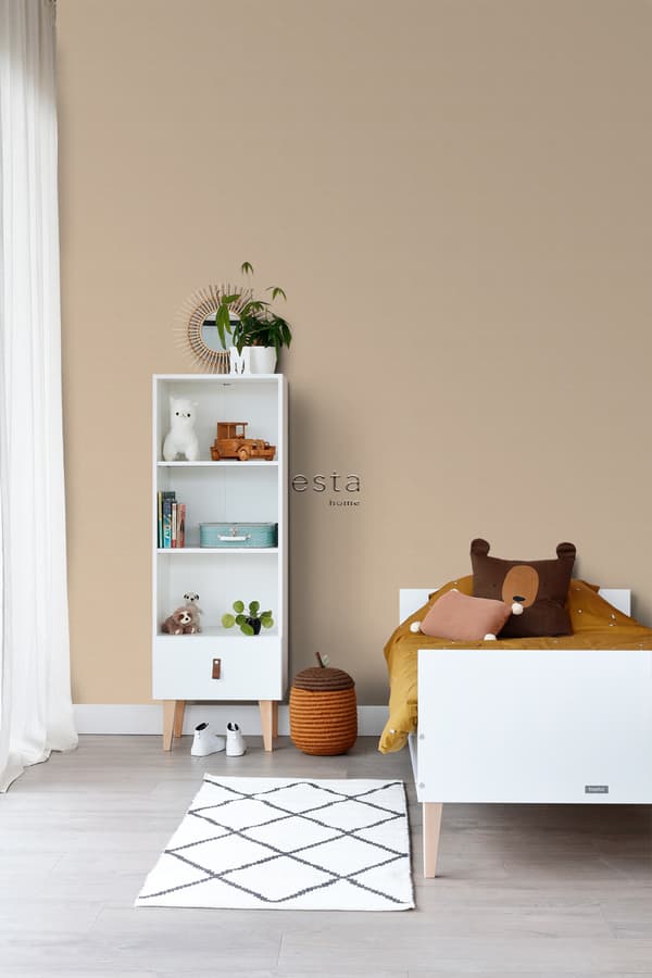 ESTAhome tapet enfärgad linnestruktur varmt beige 0,53 x 10,05 m