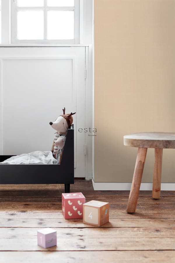 ESTAhome tapet enfärgad linnestruktur varmt beige 0,53 x 10,05 m