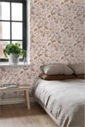 Miniatyrbillede 5 af 8: ESTAhome tapet vintage blomster antikrosa, terracotta rød og grønt 0.53 x 10.05 m