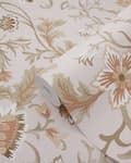 Miniatyrbillede 8 af 8: ESTAhome tapet vintage blomster antikrosa, terracotta rød og grønt 0.53 x 10.05 m