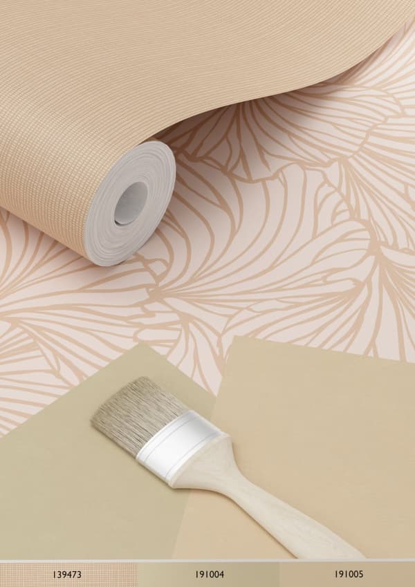 ESTAhome tapet ginkgoblade terracotta pink 0.53 x 10.05 m