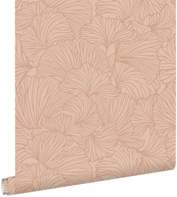 ESTAhome tapet gingkoblad ljus terrakottaröd 0.53 x 10.05 m