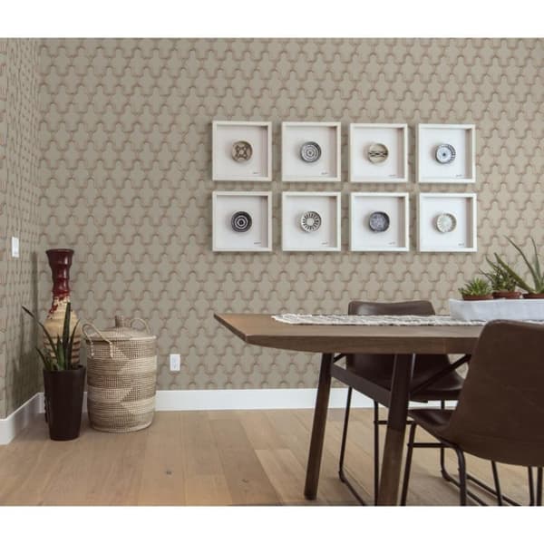 DUTCH WALLCOVERINGS tapet Geometric grøn og guldfarvet