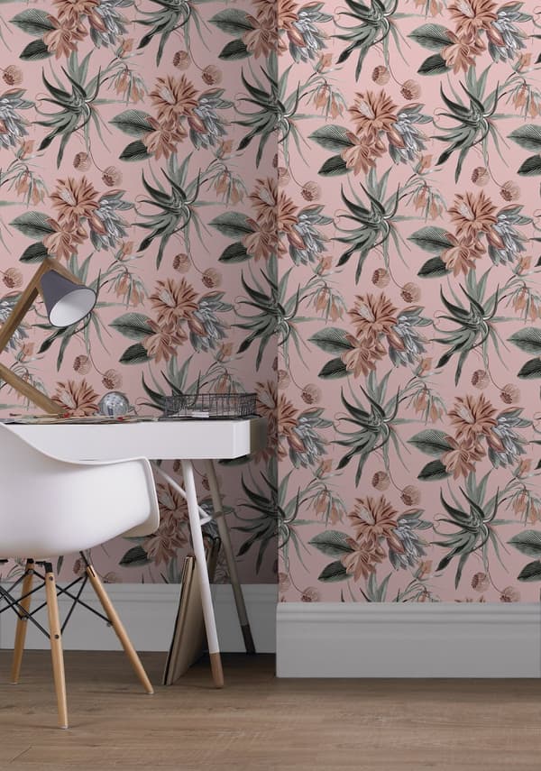 Superfresco Easy - Non-woven tapet - Blomster Pink - 10mx52cm