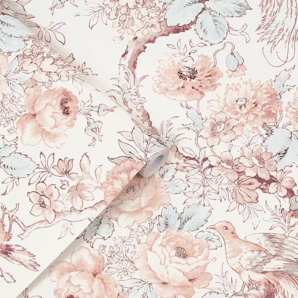 Laura Ashley - Non-woven tapet - Birtle - Pink - 10mx52cm