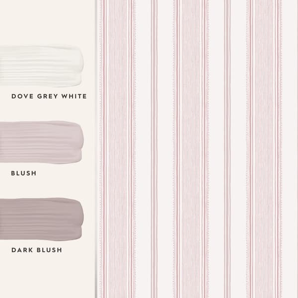 Laura Ashley - Non-woven tapet - Heacham Stripe - Blush - 10mx52cm