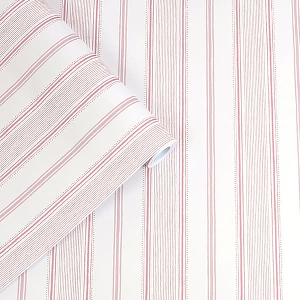Laura Ashley - Non-woven tapet - Heacham Stripe - Blush - 10mx52cm