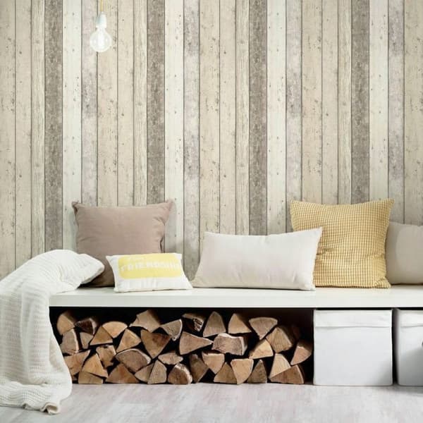 AS Creation New England Wood Effect Textured Wallpaper