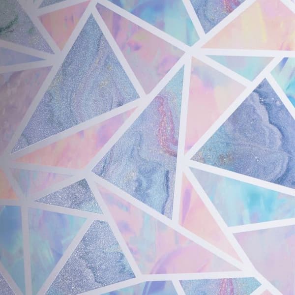 Arthouse Pastel geometrisk glitter tapet Pink/Lilac/Blue One Size
