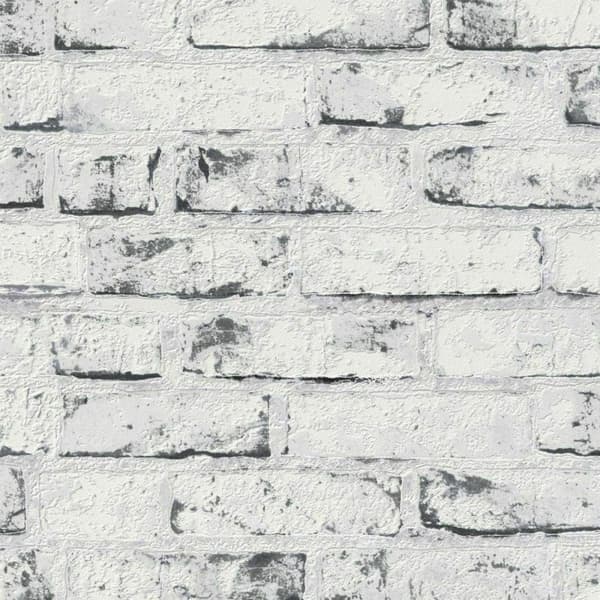 AS Creation New England Rustic Brick Textured Wallpaper White One Size