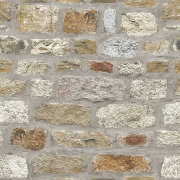 Arthouse Tapet med steneffekt från landsbygden Brown 32.1ft x 21in