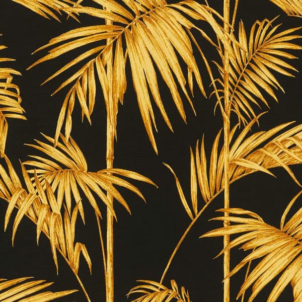 AS Creation Lola Paris Palm Leaf Textured Wallpaper Black/Gold 10m x 53cm