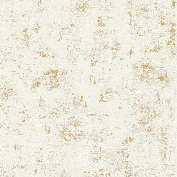 AS Creation Struktureret tapet med industriel betoneffekt Metallic Gold/White 32.1ft x 21in