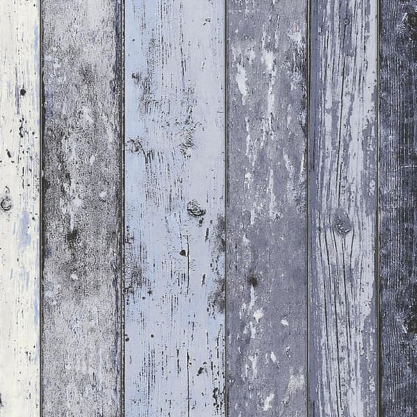 AS Creation Distressed Wood Panel Wallpaper Blue One Size