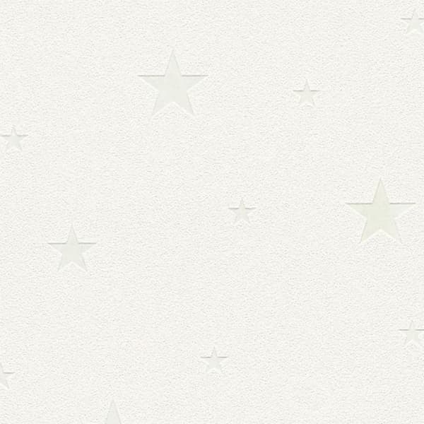 AS Creation Glow In The Dark Stars Textured Wallpaper White 32.1ft x 21in