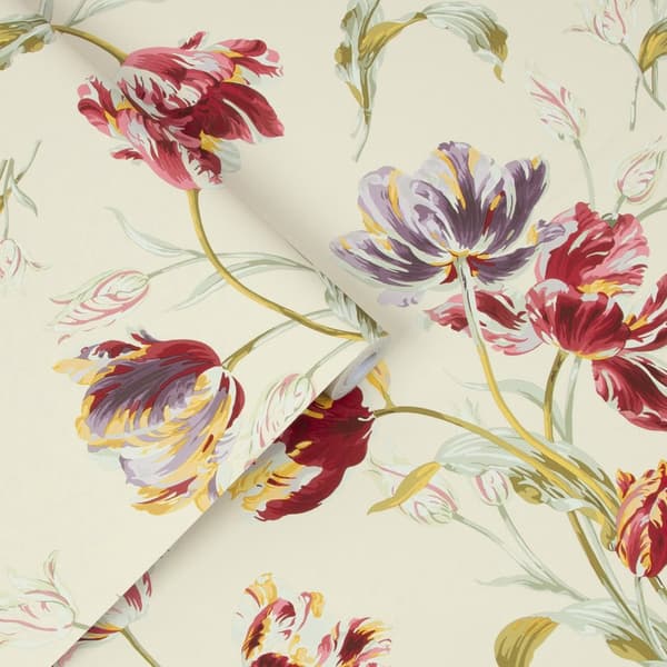 Laura Ashley - Non-woven tapet - Gosford Cranberry - 10mx52cm