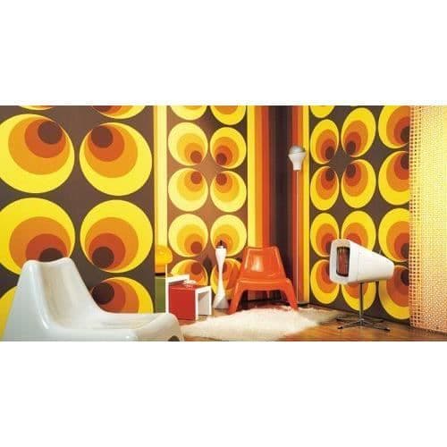 AS Creation 701312 Non-woven Tapet Retro Design 1970-tal Brun Gul Orange (Import från Tyskland)