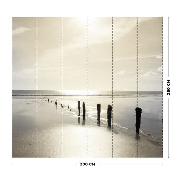 Art for the Home - Fototapet - Beroligende strandudsigt - 2,8x3m