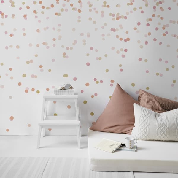 Art for the Home - Fototapet - Konfetti - Rosa/guld - 2,8x3m