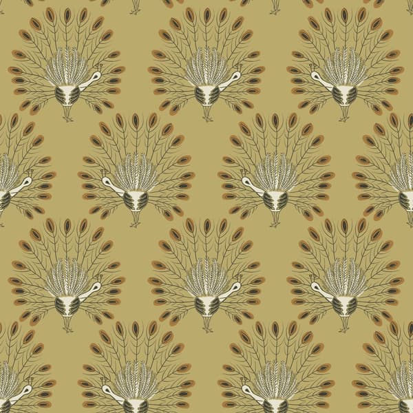 Superfresco Easy - Non-woven tapet - Vintage Peacock - Okker 10mx52cm