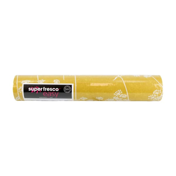 Superfresco Easy - Non-woven tapet - Vilde blomster med glitter - Okker - 10mx52cm