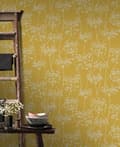 Miniatyrbillede 2 af 5: Superfresco Easy - Non-woven tapet - Vilde blomster med glitter - Okker - 10mx52cm