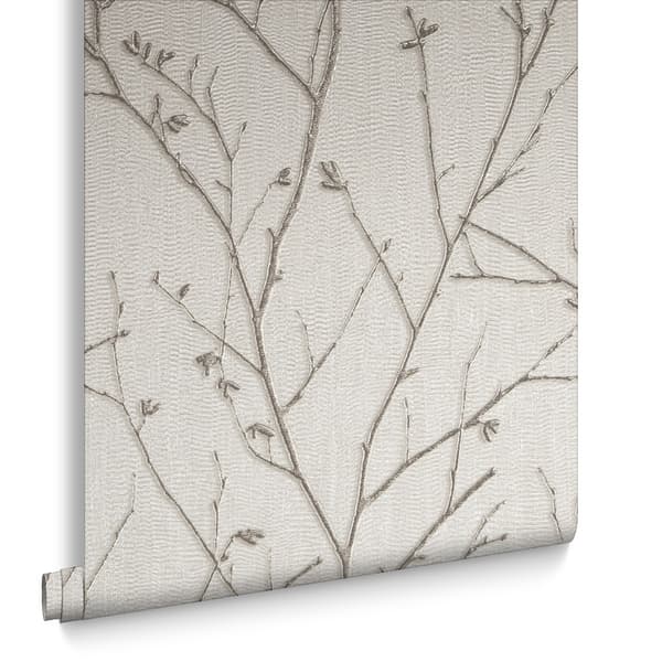 Boutique - Non-woven tapet - Water Silk Spring - Hvid - 10mx52cm