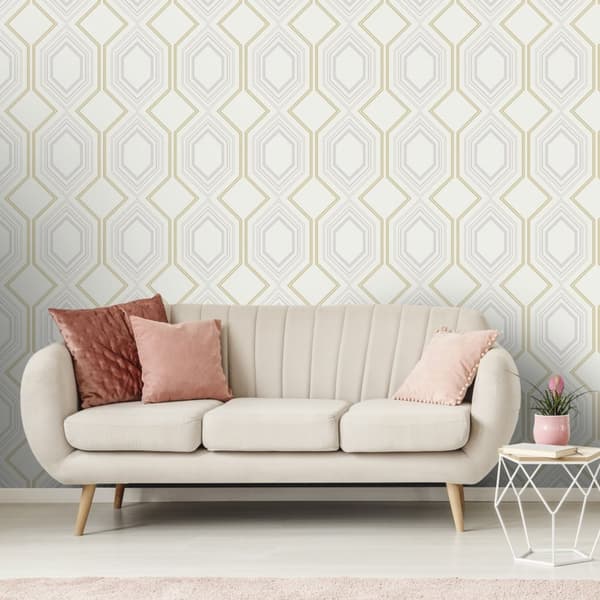 WOW - Non-woven tapet - Art deco Chic - Hvid - 10mx52cm