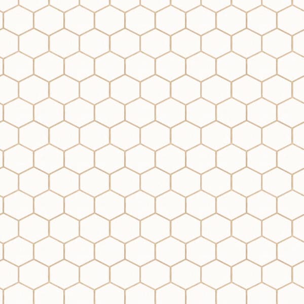WOW - Non-woven tapet - Hexagon - Hvid - 10mx52cm