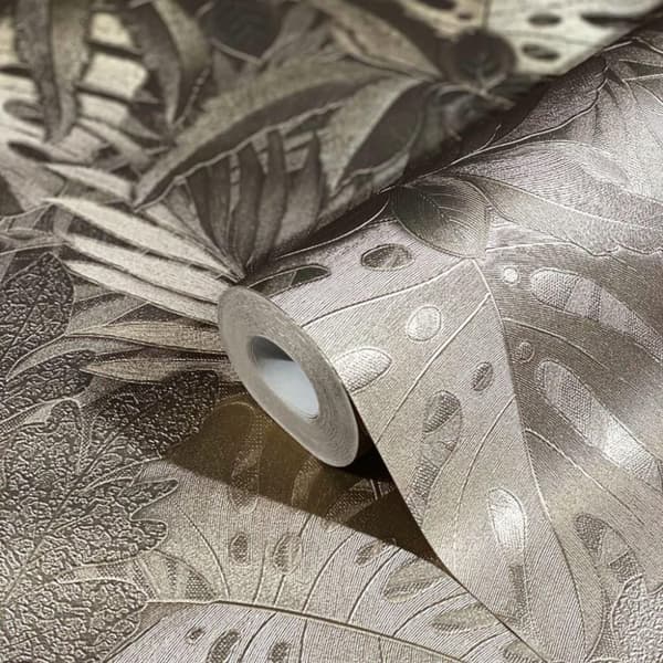 Noordwand tapet Botanica Large Leaves metallisk