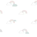Miniatyrbillede 2 af 2: Noordwand tapet Mondo Baby Clouds hvid, blå og lyserød