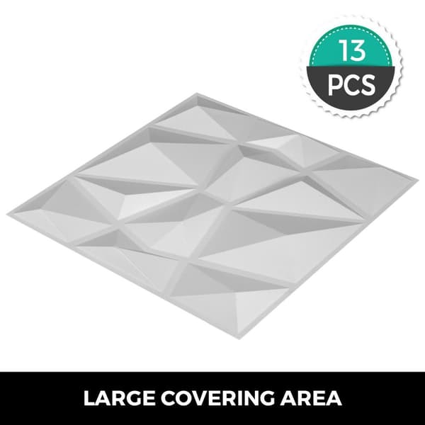 13st 50x50cm dekorativa 3D-väggpaneler, PVC-material, vattentät och fläckbeständig, skärbar, målbar, lätt att installera