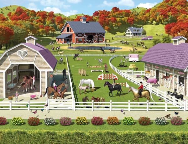 Hästar och ponnyer tapet 243 x 305 cm