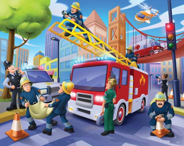 Brandmän och Polis tapet 243 x 305 cm