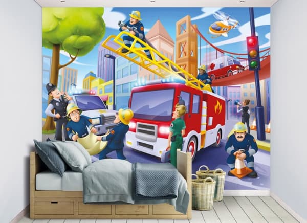 Brandmän och Polis tapet 243 x 305 cm