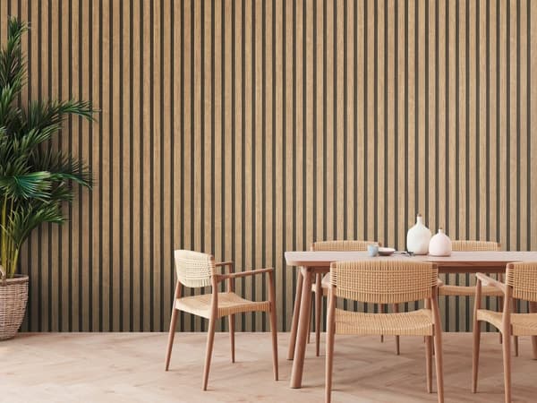 Non woven-tapet ränder Profhome 391091-GU texturerad matt färg beige brun svart 5,33 m2