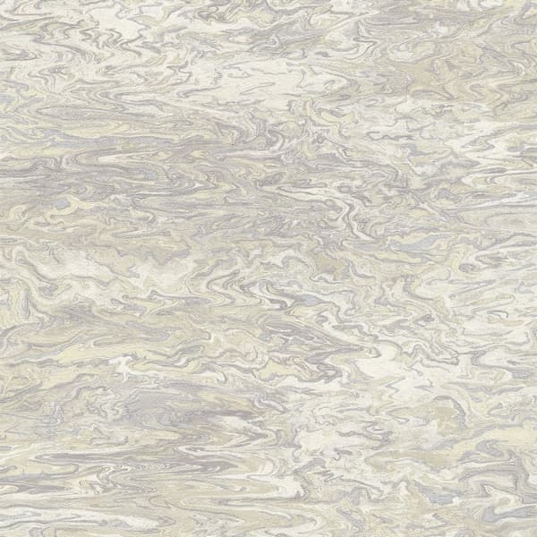 Non woven-tapet abstrakt Profhome 383581-GU lätt texturerad skimrande färg beige grå grädde 5,33 m2