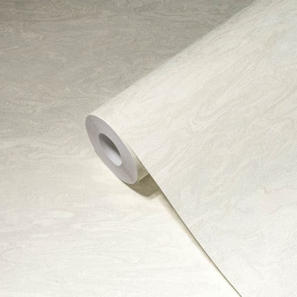 Non woven-tapet abstrakt Profhome 383584-GU lätt texturerad skimrande färg grädde ostron vit ljus grå 5,33 m2